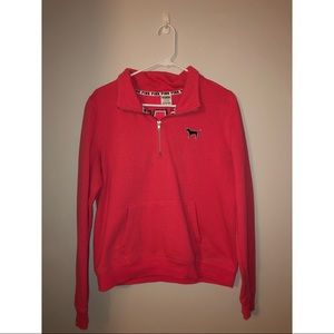 Hot Pink VS Pink Embroidered Quarter Zip